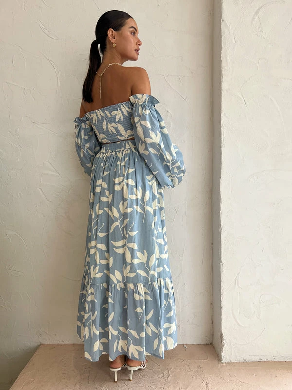 Palm Noosa Audrey Skirt In Eves Leaves Blue 6 Palm Noosa Audrey Skirt In Eves Leaves Blue - Image 4