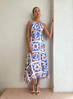 Roame Jude Dress In Roame Tiles Print -Coco & Lola SHOP Roame Low Res 100 600x