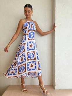 Roame Jude Dress In Roame Tiles Print -Coco & Lola SHOP Roame Low Res 101 600x