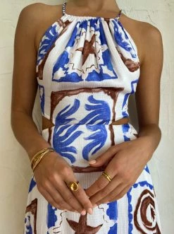 Roame Jude Dress In Roame Tiles Print -Coco & Lola SHOP Roame Low Res 107 600x