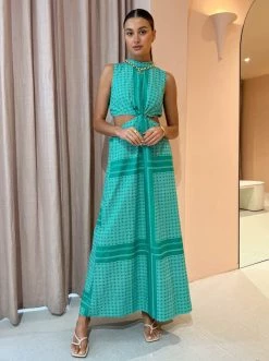 Roame Loren Maxi Dress In Roame Scarf Print