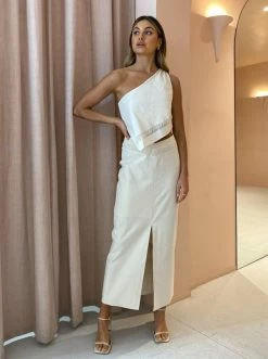 Sir Marne Midi Skirt In Natural -Coco & Lola SHOP SIR. lowres 8 600x