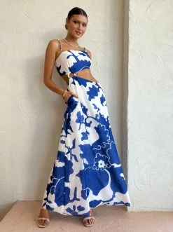 Sir Vivi Asymmetrical Cut Out Dress In Merce Abstract Print -Coco & Lola SHOP SIR Drop2 Low Res 102 600x