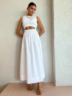 Sir Dion Gathered Dress In Blanc