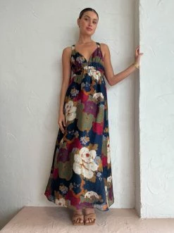 Sir Bonita V Neck Gown In Garcia Floral Print -Coco & Lola SHOP SIR Low Res 121 600x