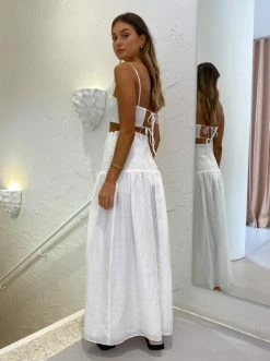 Sir Diana Smocked Maxi Skirt In Ivory -Coco & Lola SHOP SIR Low Res 218 1f854254 78e0 4e53 ab2b 9117a27a77f4 600x