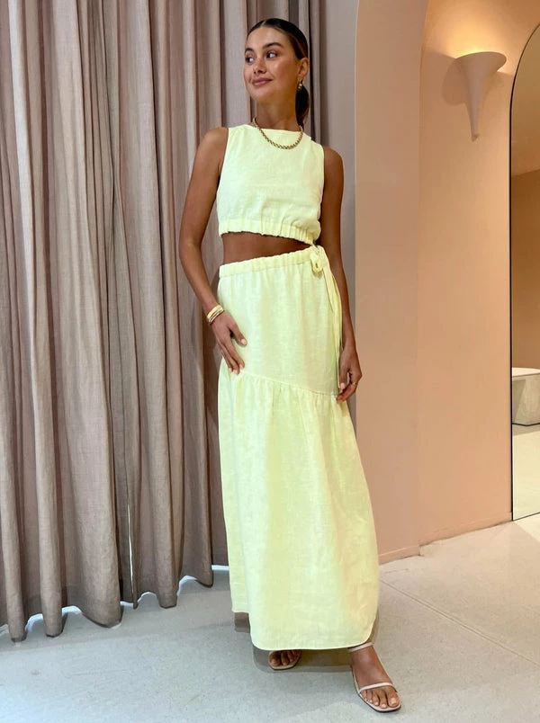 Sir Francesca Asymmetrical Cut Out Dress In Butter 7 Sir Francesca Asymmetrical Cut Out Dress In Butter - Image 5