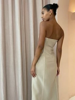 Sir Monte Strapless Dress In Tan -Coco & Lola SHOP SIR Low Res 16March 227 600x