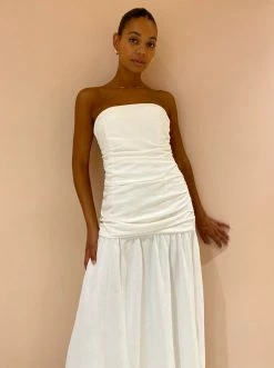 Sir Cael Gathered Midi Dress In Ivory -Coco & Lola SHOP SIR Low Res 16March 251 600x