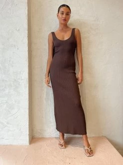 Sir Sylvie Twist Dress In Chocolate -Coco & Lola SHOP SIR Lowres 38 600x