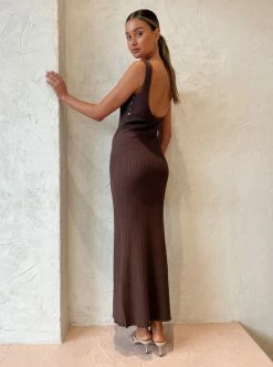 Sir Sylvie Twist Dress In Chocolate -Coco & Lola SHOP SIR Lowres 40 600x
