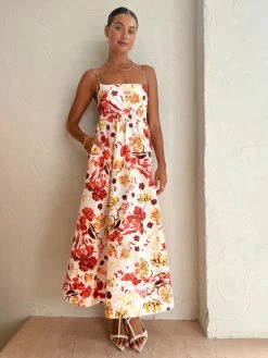 Shona Joy Kalani Low Open Back Midi Dress In Coconut/Multi -Coco & Lola SHOP ShonaJoy Lowres 34 ed198cfc bcbf 443c a3f9 5fac841ab76b 600x