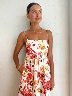 Shona Joy Kalani Low Open Back Midi Dress In Coconut/Multi -Coco & Lola SHOP ShonaJoy Lowres 35 f53560b4 fd77 4859 84a0 035cd3e4ca97 600x