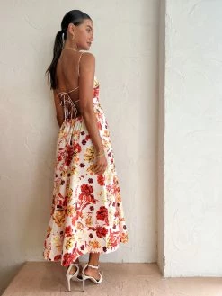 Shona Joy Kalani Low Open Back Midi Dress In Coconut/Multi -Coco & Lola SHOP ShonaJoy Lowres 39 8a93218e 4293 46ed b5df 6bff624e7611 600x