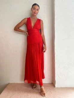 Shona Joy Leilani Midi Plunge Tie Back Dress In Hibiscus -Coco & Lola SHOP ShonaJoy Lowres 43 ef56ee69 34c1 4103 9d17 48a5c65c09a1 600x