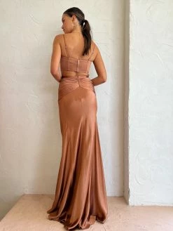 Shona Joy Ruched Maxi Skirt In Almond -Coco & Lola SHOP ShonaJoy Lowres 31 600x