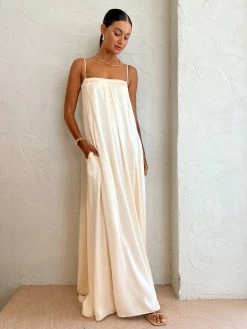 Coco & Lola SHOP 19 Shona Joy Column Maxi Dress In Cream