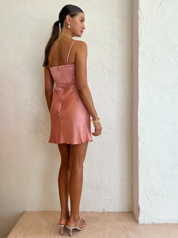 Shona Joy Corded Ruched Mini Dress In Antique Rose 6 Shona Joy Corded Ruched Mini Dress In Antique Rose - Image 4