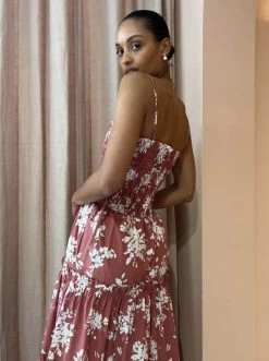 Shona Joy Cali Shirred Tiered Midi Dress In Strawberry/Cream -Coco & Lola SHOP Shona Joy Low Res 102 0d061a25 7fb7 4768 9784 bf1b63c2ddd8 600x