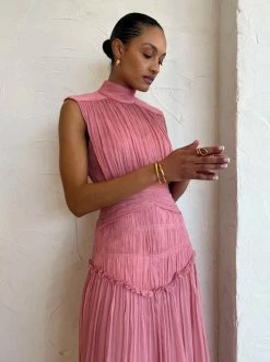 Shona Joy Lauren High Neck Midi Dress In Blush 9 Shona Joy Lauren High Neck Midi Dress In Blush -Coco & Lola SHOP Shona Joy Low Res 23 600x