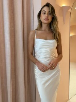 Shona Joy La Lune Ruched Backless Slip Dress In Cream -Coco & Lola SHOP Shona la lune low res 105 600x