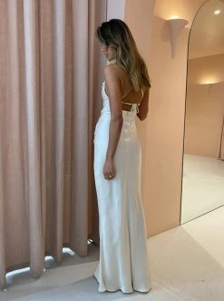 Shona Joy La Lune Ruched Backless Slip Dress In Cream -Coco & Lola SHOP Shona la lune low res 110 600x