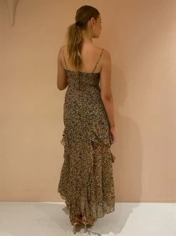 Shona Joy Paloma Ruched Frill Maxi Dress In Olive/Multi -Coco & Lola SHOP Shona lowres 2march feb 6 600x