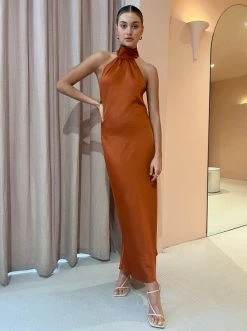 Significant Other Darcy Backless Dress In Clay