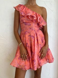 Sonya Serena Mini Dress In Peach Watercolour Print -Coco & Lola SHOP Sonya Lowres 42 600x