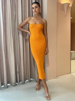 Sovere Pixie Knit Midi Dress In Honeycomb