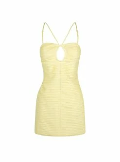 Shona Joy Thea Keyhole Mini Dress In Limoncello -Coco & Lola SHOP THEA Keyhole Mini Dress 600x