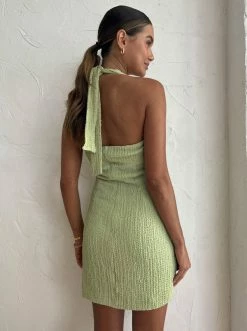 Third Form Waffle Halter Mini Dress In Mint -Coco & Lola SHOP Third Form Eden Low Res 105 600x