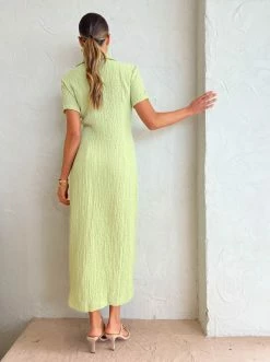 Third Form Waffle Midi Shirt Dress In Mint -Coco & Lola SHOP Third Form Eden Low Res 132 600x