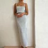 Third Form Heavy Metal Knit Maxi Skirt In Silver