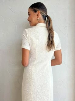 Third Form Waffle Midi Shirt Dress In Cream -Coco & Lola SHOP Third Form Eden Low Res 95 600x