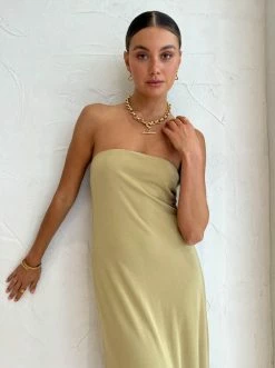 Third Form Strapless Maxi Dress In Khaki -Coco & Lola SHOP Third Form Low Res 20 600x