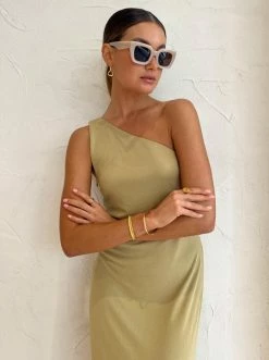 Third Form One Shoulder Maxi Dress In Khaki -Coco & Lola SHOP Third Form Low Res 52 600x