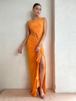 Tojha Lita Dress In Tangerine