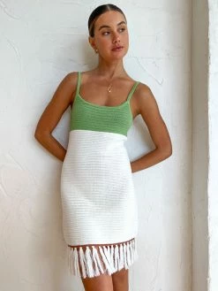 Viktoria & Woods Psychedelic Dress In Ivory/Emerald