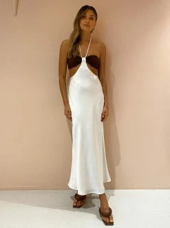 Bec & Bridge Nadia Cut Out Dress In Chocolate/Ivory -Coco & Lola SHOP b b lowres 3 600x